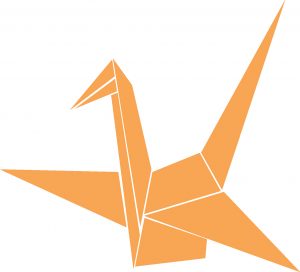 Illustration of an orange crane.