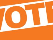 Image with the word vote displayed in an orange colour.