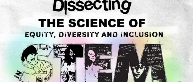 Illustration of the title Dissecting the science of equity, diversity and inclusion in STEM