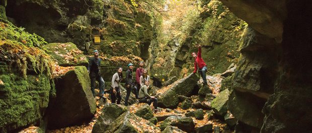 Photo of participants exploring scenic caves.