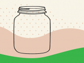 Graphic of jar on hill under the sun