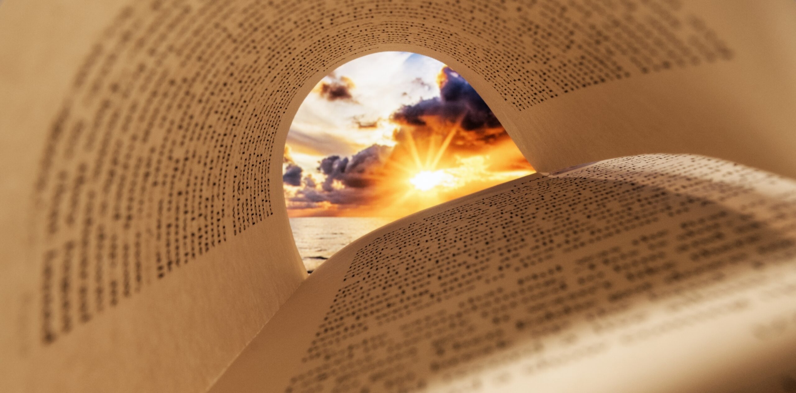 sunrise withing a book